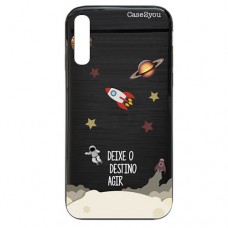 Capa para Samsung Galaxy A7 2018 Case2you - Escovada Preta Deixe o Destino Agir Universe